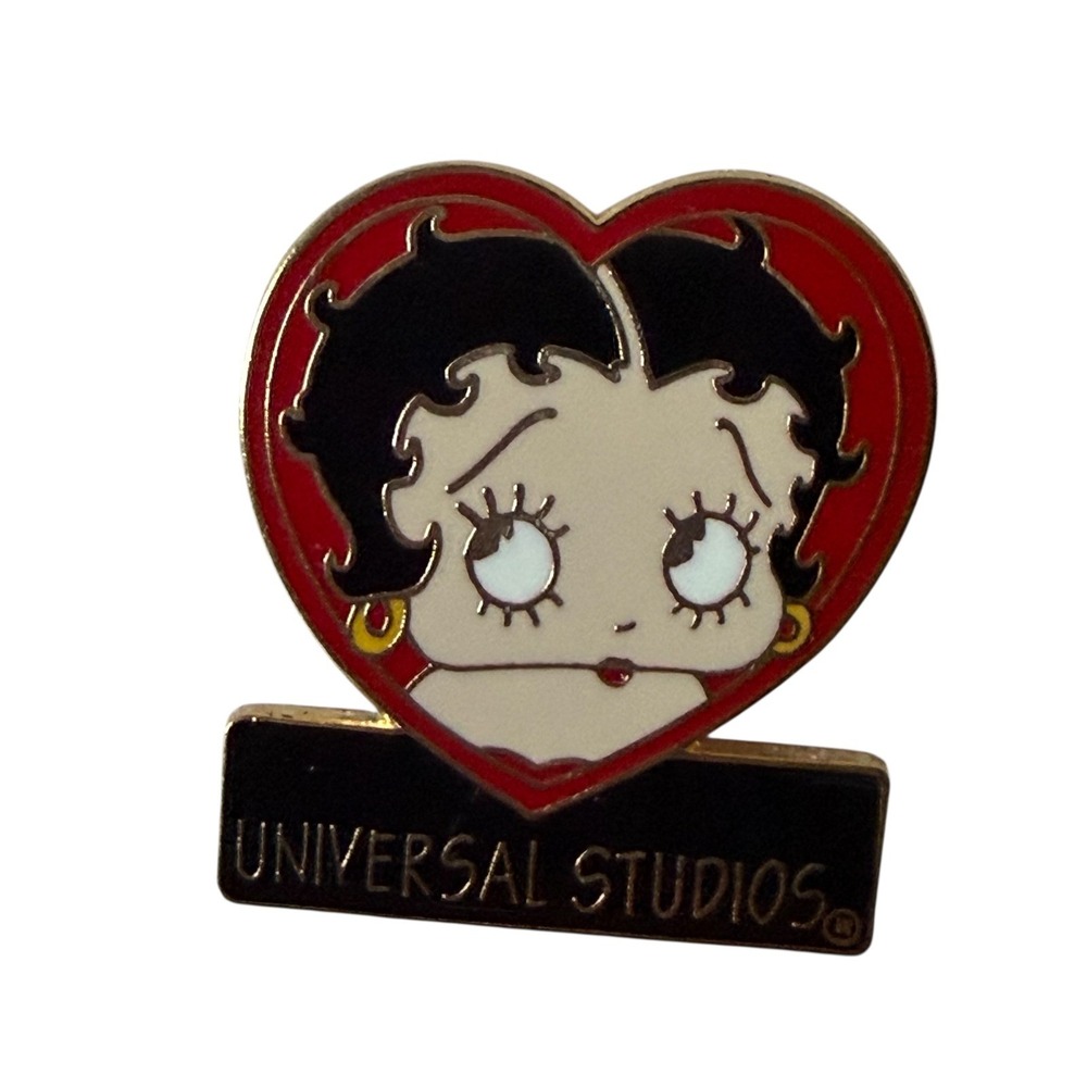 Betty Boop Universal Studios Heart Enamel Pin Pinnacle Designs Vintage Style Red